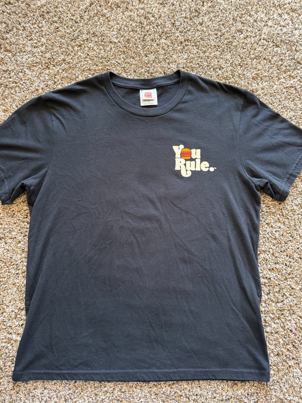 Burger King T-Shirt -YOU RULE - Unisex M Black Crew Short Sleeve